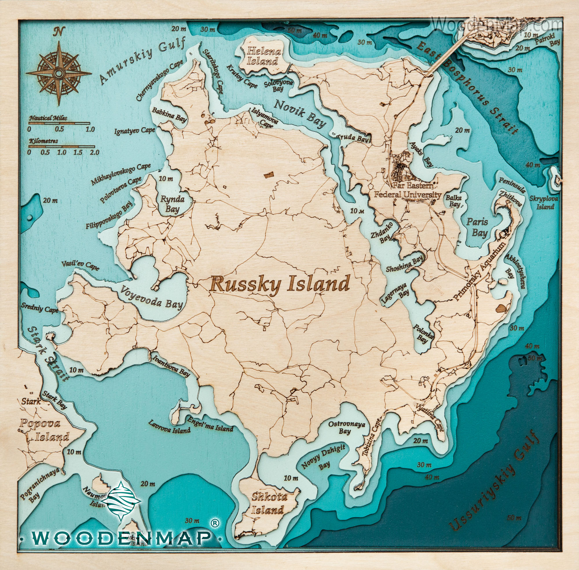 остров русский на карте